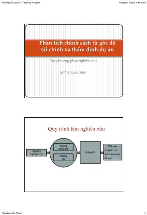 Bài giảng Các phương pháp nghiên cứu - Phân tích chính sách từ góc độ tài chính và thẩm định dự án