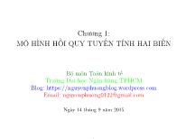 Bài giảng Kinh tế lượng - Chương 1: Mô hình hồi quy tuyến tính hai biến - Nguyễn Phương