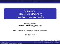 Bài giảng Kinh tế lượng - Chương 1: Mô hình hồi quy tuyến tính hai biến - Vũ Duy Thành