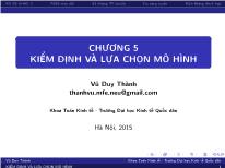 Bài giảng Kinh tế lượng - Chương 5: Kiểm định và lựa chọn mô hình - Vũ Duy Thành