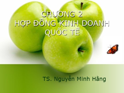 Bài giảng Kinh tế quốc tế - Chương 2: Hợp đồng kinh doanh quốc tế - Nguyễn Minh Hằng