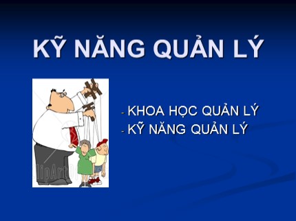 Bài giảng Kỹ năng quản lý