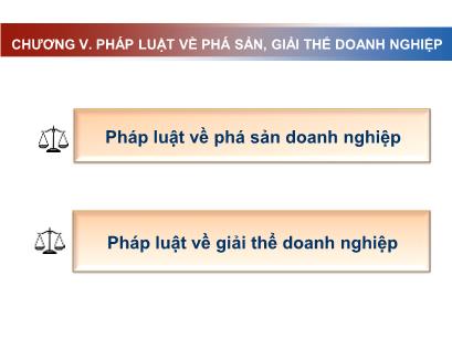 Bài giảng Luật kinh tế - Chương 5: Pháp luật về phá sản, giải thể doanh nghiệp