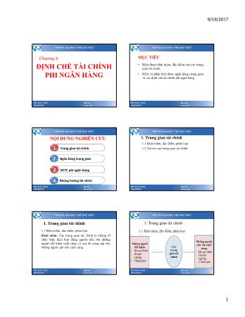 Bài giảng Lý thuyết tài chính tiền tệ - Chương 8: Định chế tài chính phi ngân hàng - Trường Đại học Thủ Dầu Một