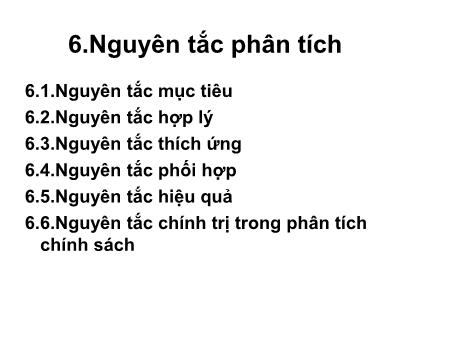 Bài giảng Nguyên tắc phân tích chính sách