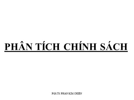 Bài giảng Phân tích chính sách