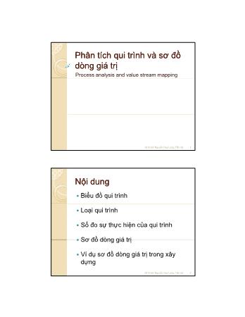 Bài giảng Phân tích qui trình và sơ đồ dòng giá trị