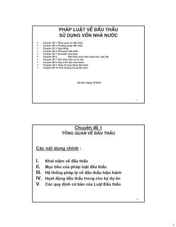 Bài giảng Pháp luật về đấu thầu sử dụng vốn Nhà nước