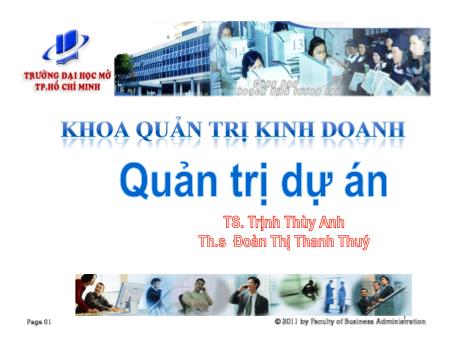 Bài giảng Quản trị dự án - Chương 5: Lập tiến độ dự án - Trịnh Thùy Anh
