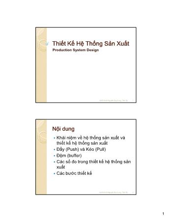 Bài giảng Thiết kế hệ thống sản xuất