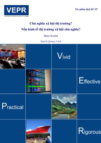 Chủ nghĩa xã hội thị trường? Nền kinh tế thị trường xã hội chủ nghĩa?