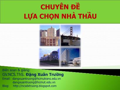 Chuyên đề Lựa chọn nhà thầu