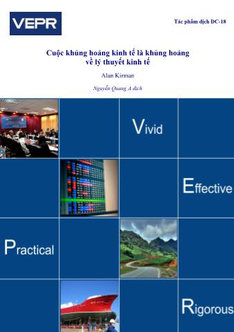 Cuộc khủng hoảng kinh tế là khủng hoảng về lý thuyết kinh tế