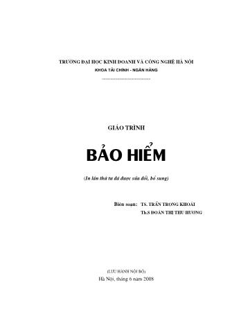 Giáo trình Bảo hiểm - Trần Trọng Khoái