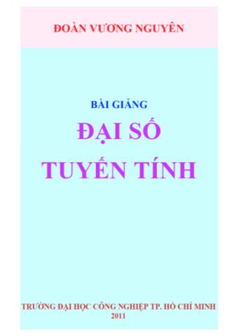 Giáo trình Đại số tuyến tính