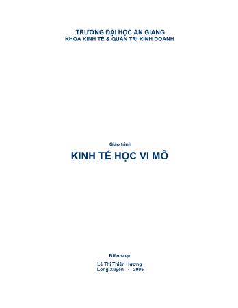 Giáo trình Kinh tế học vi mô - Trường Đại học An Giang