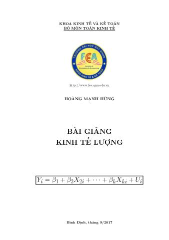 Giáo trình Kinh tế lượng