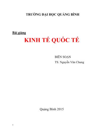 Giáo trình Kinh tế quốc tế - Nguyễn Văn Chung