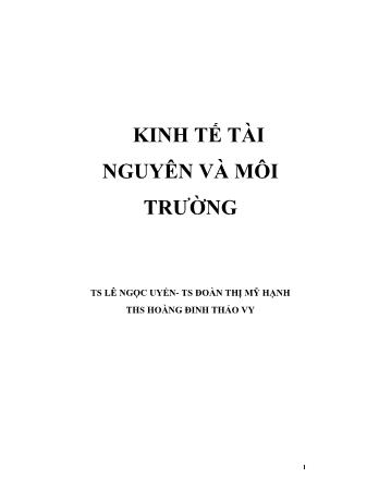 Giáo trình Kinh tế tài nguyên và môi trường