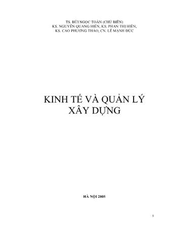 Giáo trình Kinh tế và quản lý xây dựng