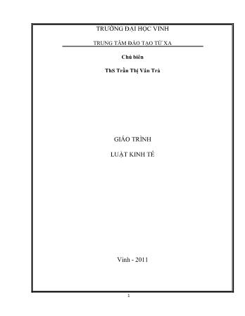 Giáo trình Luật kinh tế (Phần 1) - Trường Đại học Vinh