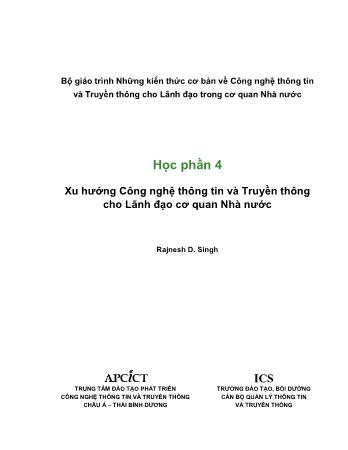 Giáo trình Những kiến thức cơ bản về công nghệ thông tin và truyền thông cho lãnh đạo trong cơ quan Nhà nước - Phần 4: Xu hướng công nghệ thông tin và truyền thông cho lãnh đạo cơ quan Nhà nước