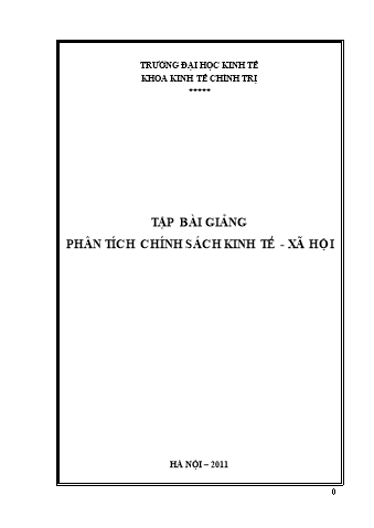 Giáo trình Phân tích chính sách kinh tế xã hội