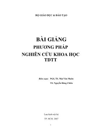 Giáo trình Phương pháp nghiên cứu khoa học thể dục thể thao