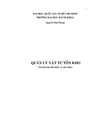 Giáo trình Quản lý vật tư tồn kho (Phần 1)