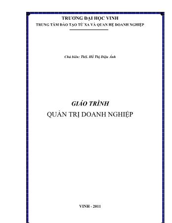 Giáo trình Quản trị doanh nghiệp (Phần 1) - Trường Đại học Vinh