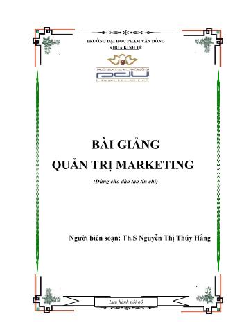 Giáo trình Quản trị Marketing - Nguyễn Thị Thúy Hằng