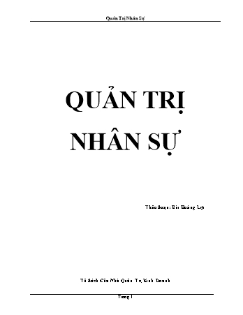 Giáo trình Quản trị nhân sự