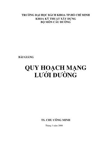 Giáo trình Quy hoạch mạng lưới đường