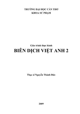 Giáo trình thực hành Biên dịch Việt Anh 2