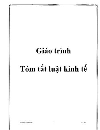 Giáo trình Tóm tắt luật kinh tế