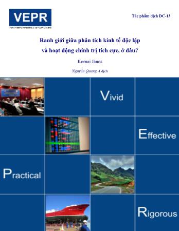 Ranh giới giữa phân tích kinh tế độc lập và hoạt động chính trị tích cực, ở đâu?