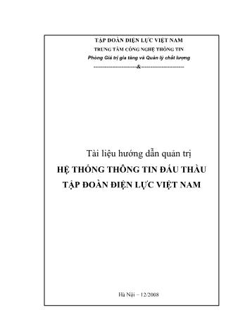 Tài liệu hướng dẫn Quản trị hệ thống thông tin đấu thầu tập đoàn điện lực Việt Nam