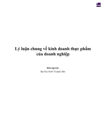 Tài liệu Lý luận chung về kinh doanh thực phẩm của doanh nghiệp