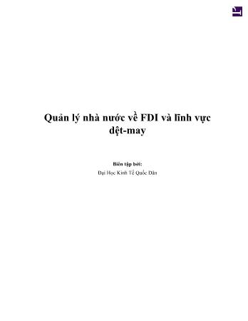 Tài liệu Quản lý nhà nước về FDI và lĩnh vực dệt, may