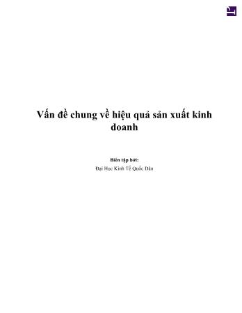 Tài liệu Vấn đề chung về hiệu quả sản xuất kinh doanh