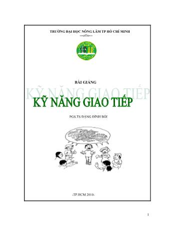 Bài giảng Kỹ năng giao tiếp - Đăng Đình Bôi