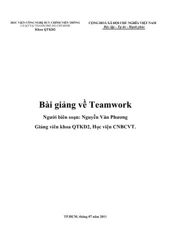 Bài giảng về Teamwork - Nguyễn Văn Phương