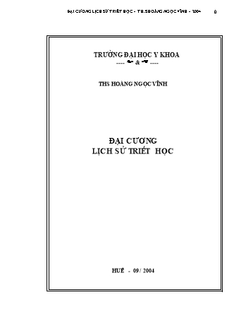 Đại cương Lịch sử triết học - Hoàng Ngọc Vĩnh