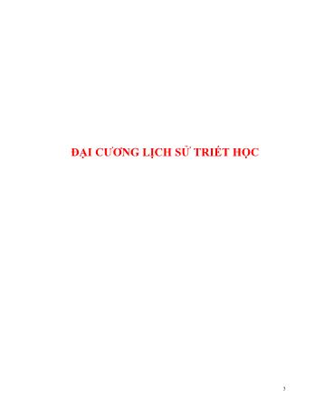 Đại cương Lịch sử triết học