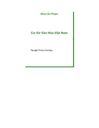 Giáo trình Cơ sở văn hóa Việt Nam - Phùng Hoài Ngọc