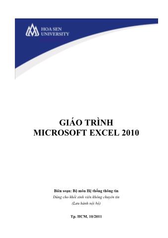 Giáo trình microsoft excel 2010 - Đỗ Trọng Danh