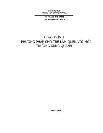 Giáo trình Phương pháp cho trẻ làm quen với môi trường xung quanh - Hoàng Thị Oanh