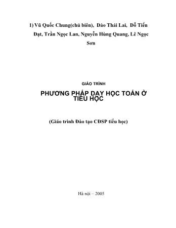 Giáo trình Phương pháp dạy học toán ở tiểu học - Vũ Quốc Chung