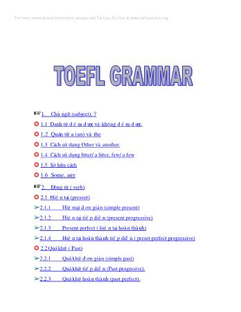 Giáo trình TOEFL grammar