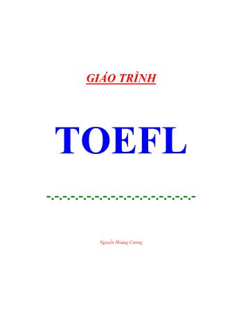 Giáo trình TOEFL - Nguyễn Hoàng Cương